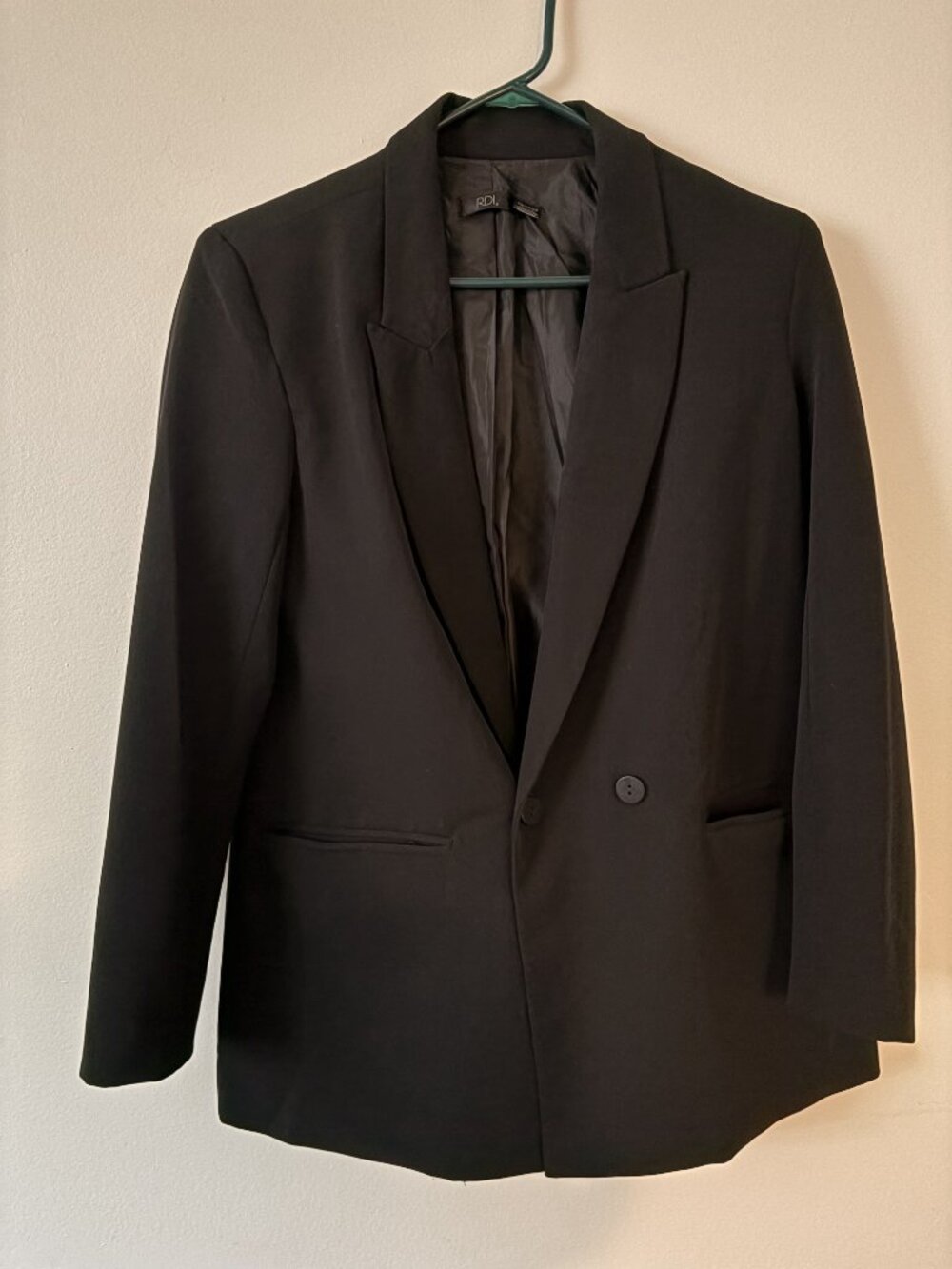 RDI Black Oversized Double Breasted Lightweight Blazer/XS
